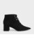 テクスチャードポインテッドトゥ レースアップヒールアンクルブーツ / Textured Pointed Toe Lace-Up Heeled Ankle Boots