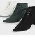 テクスチャードポインテッドトゥ レースアップヒールアンクルブーツ / Textured Pointed Toe Lace-Up Heeled Ankle Boots