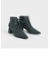 テクスチャードポインテッドトゥ レースアップヒールアンクルブーツ / Textured Pointed Toe Lace-Up Heeled Ankle Boots