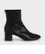 ステッチトリム ブロックヒールアンクルブーツ / Stitch-Trim Block Heel Ankle Boots
