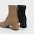 ステッチトリム ブロックヒールアンクルブーツ / Stitch-Trim Block Heel Ankle Boots