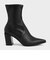 スランテッドブロックヒール アンクルブーツ / Slanted Block Heel Ankle Boots