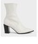 スランテッドブロックヒール アンクルブーツ / Slanted Block Heel Ankle Boots