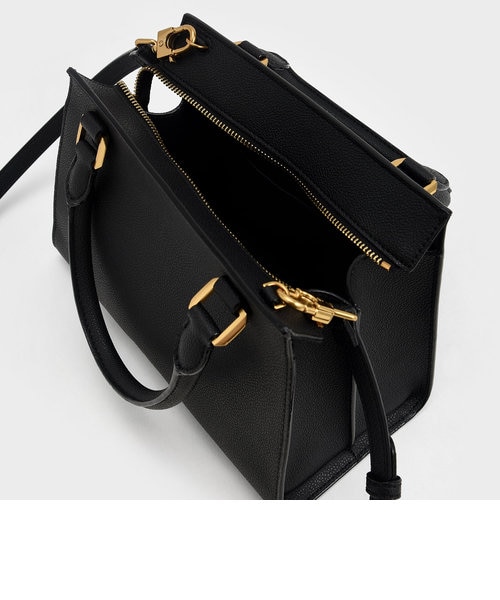 未使用級✨チャールズアンドキースHuxley ハクスリートラペーズ トートバッグ ハクスリートラペーズ トートバッグ / Huxley Trapeze Tote Bag