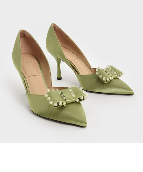 サテンビーズエンベリッシュド ドルセイパンプス / Satin Bead