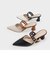 カットアウトストラップ ヒールミュールパンプス / Cut-Out Strap Heeled Mule Pumps 