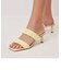 リネン ルーシュドヒールミュール / Linen Ruched Heeled Mules