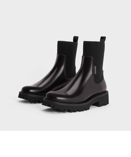 ニットソックス リッジッドソールチェルシーブーツ ｜チャールズ