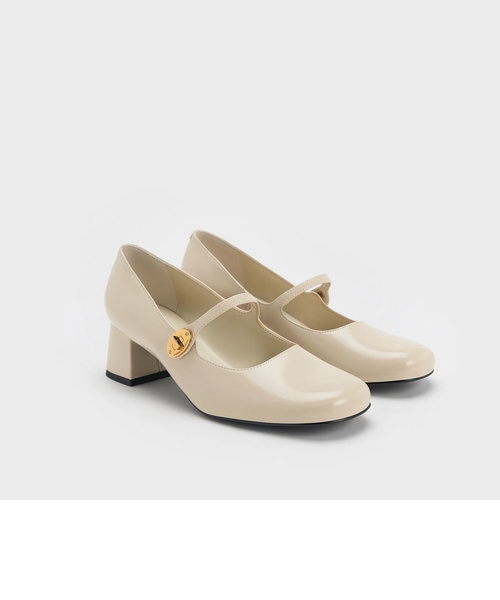 メタリックバックル ブロックヒールメリージェーン ｜チャールズ