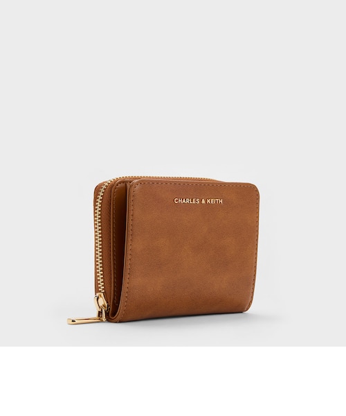 ジップアラウンド ウォレット 折りたたみ財布 CHARLES & KEITH ジップアラウンド ミニウォレット 【再入荷】（Black