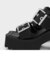 Trill トリル グロメットダブルストラッププラットフォームミュール 
