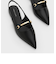 メタリックバーアクセント スリングバックフラット 【再入荷】