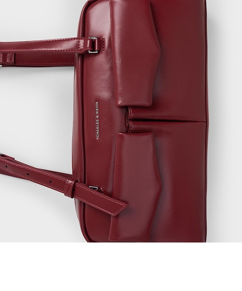 Rachel レイチェル イロンゲイテッドマルチポケットショルダーバッグ CHARLES ＆ KEITH（チャールズ&キース） ショルダーバッグ バッグ