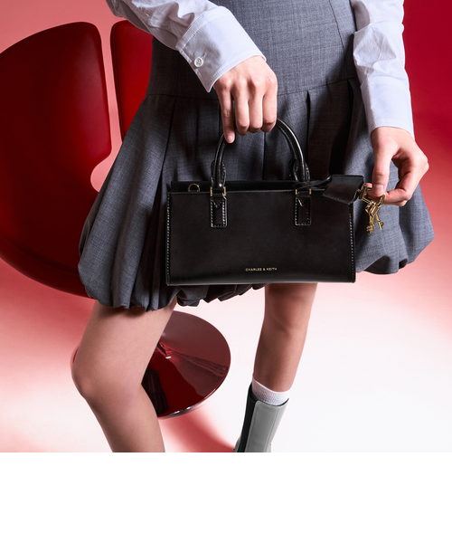Kerry ミニケリー トートバッグ CHARLES & KEITH Kerry ミニケリー トートバッグ（MulberryPlum