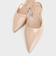 チェーンアクセント ポインテッドトゥスリングバックフラット