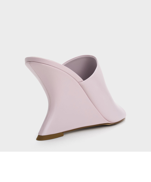 CHARLES & KEITH ワイドストラップ　スカルプチュアヒールウエッジ CHARLES & KEITH｜ワイドストラップ スカルプチュアヒール