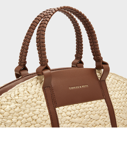 【完売商品】チャールズキース　シャリア ラフィアウーブンバケツバッグ CHARLES & KEITH Shalia シャリア ラフィアウーブンバケツバッグ