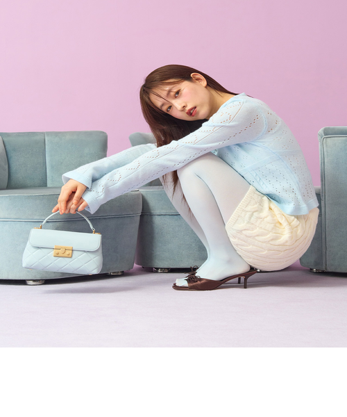 Alva アルヴァ キルトチェーンストラップトップハンドルバッグ