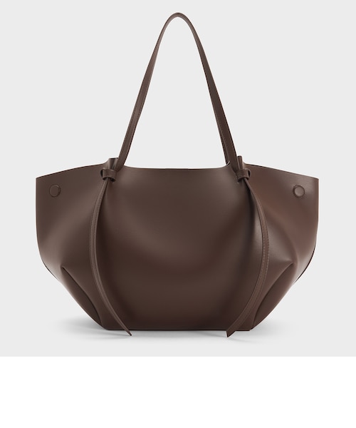 CHARLES & KEITH カルラ ラージトートバッグ ブラウン Calla カルラ ラージトートバッグ｜チャールズ＆キースの通販｜&mall