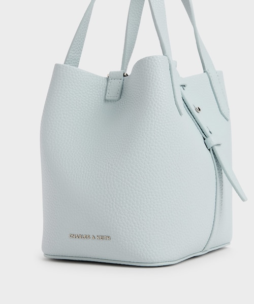 CHARLES&KEITH ベリル リサイクルレザーバケツバッグ ホワイト CHARLES & KEITH｜Beryl ベリル リサイクルレザーバケツバッグ