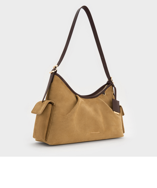 CHARLES & KEITH スエード　ハンドバッグ　ショルダーバッグ CHARLES ＆ KEITH ショルダーバッグ バッグ Khai カイ スエード