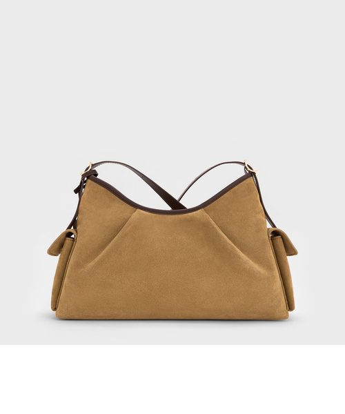 Charles & Keith Khai カイ スエードショルダーバッグ 完売 CHARLES & KEITH Khai カイ リサイクルスエードショルダーバッグ
