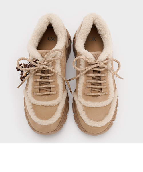 【再購入専用】Yunna スエード&フォーシャーリングチャンキースニーカー Yunna ユンナ スエード&フォーシャーリングチャンキースニーカー