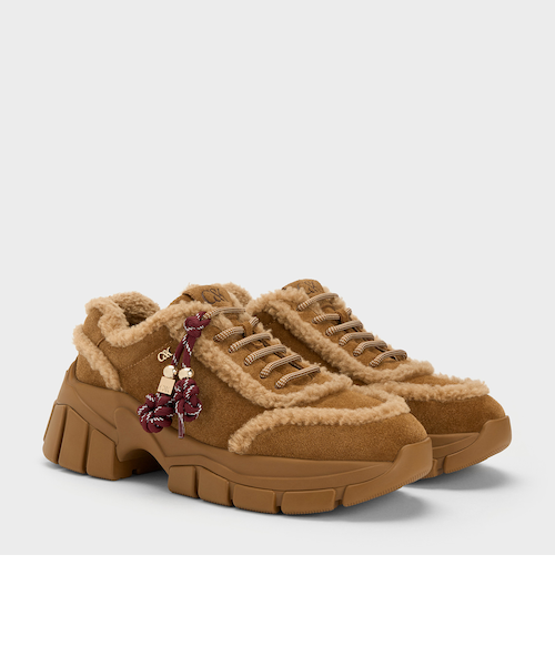 Yunna ユンナ スエード&フォーシャーリングチャンキースニーカー