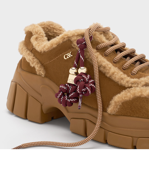 Yunna ユンナ スエード&フォーシャーリングチャンキースニーカー