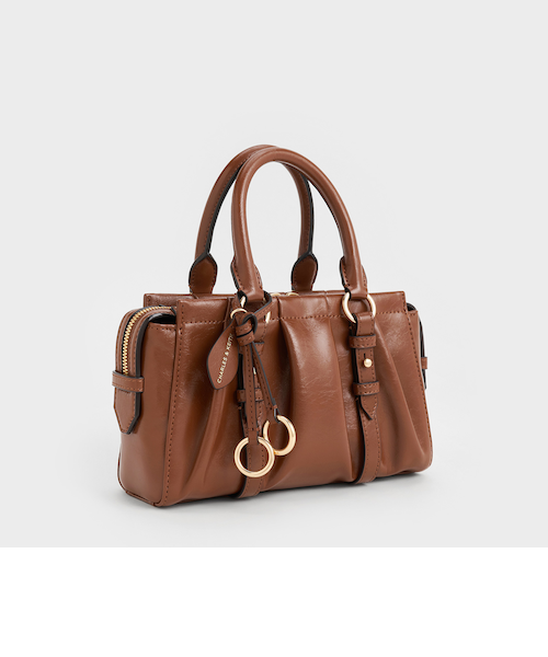 Britton ブリットン ルーシュドトップハンドルトートバッグ