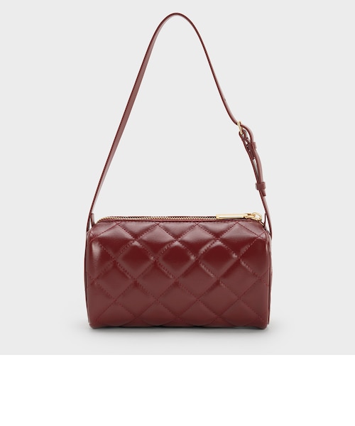 CHARLES & KEITH ジェイニーJanie ハンドバッグ バーガンディ Charles 