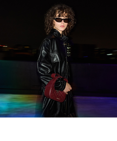 Janie ジェイニー キルトボウハンドル クレセントバッグ｜チャールズ