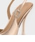 レザー クリスタルバックル スリングバックパンプス