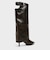 カットアウト スティレット ロングブーツ