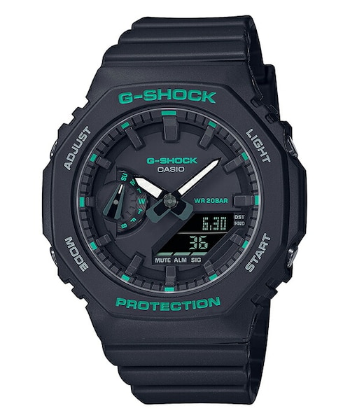 G-SHOCK ミッドサイズ グリーンアクセント GMA-S2100GA-1AJF メンズ