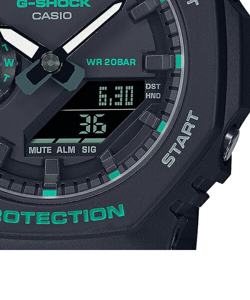 G-SHOCK ミッドサイズ グリーンアクセント GMA-S2100GA-1AJF メンズ