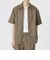 スラブストライプショートスリーブZIPシャツ