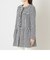 ハウンドトゥースツイードノーカラー ロングジャケット