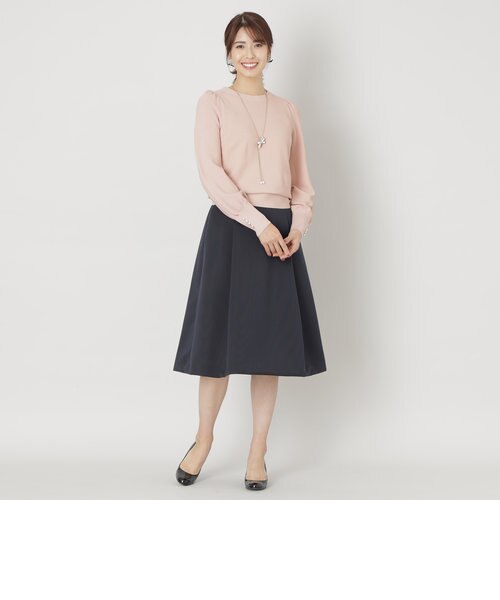 タグ付き新品　TO BE CHIC マットグログランスカートサ　黒44 マットグログランタック スカート｜トゥービーシックの通販