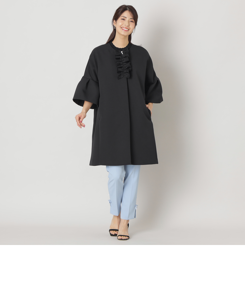 TO BE CHIC ベルスリーブフリルコート 大きいサイズ対応 TO BE CHIC ベルスリーブフリルコート 大きいサイズ対応