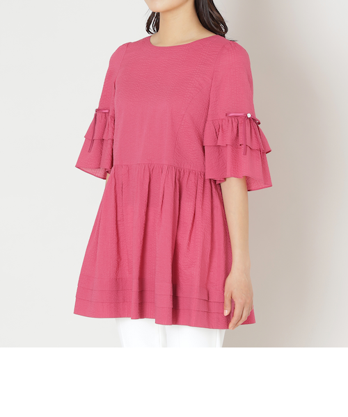 ウェーブローン スリーブフリルチュニック｜トゥービーシックの通販