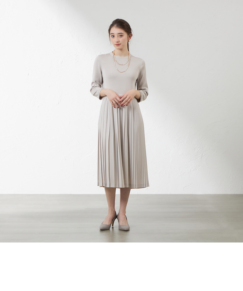 布帛コンビニットワンピワンピース｜アマカの通販｜&mall（アンド