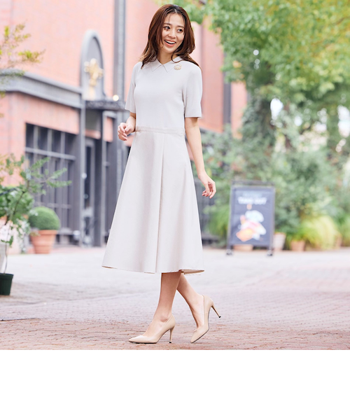 布帛コンビニットワンピース｜アマカの通販｜&mall（アンドモール