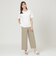 【接触冷感】【ウォッシャブル】リネンライクポリエステルワイドパンツ
