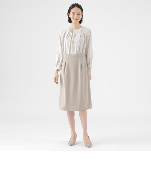 新品トランスワーク　美シリーズトリアセトリココンビワンピース40濃紺36300円 セール】【美シリーズ】【ウォッシャブル】【セットアップ対応