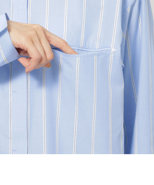 ウォッシャブル】ラメストライプシャツ｜エヴェックス バイ クリツィア