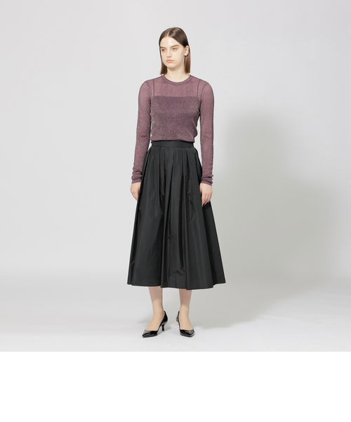 メモリータフタ＆レザー スカート pride メモリータフタ＆レザー スカート pride スパンデックスタフタ