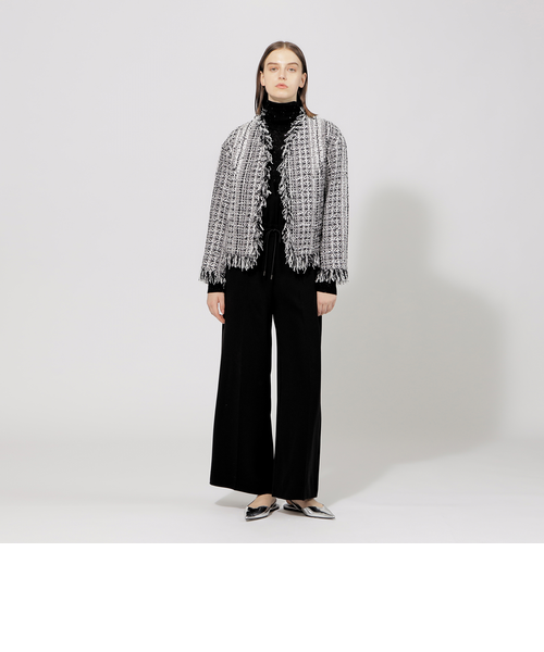 フリンジミックスツィード ノーカラージャケット｜エポカの通販｜&mall