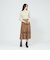 パンチングシンセティックレザー プリーツスカート
