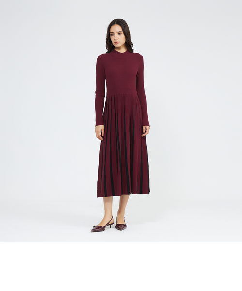 EPOCA エポカザショップ バイカラー ニット ワンピース ドレス Aライン